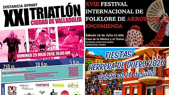El triatlón Ciudad de Valladolid, un festival de folklore en Arroyo y las fiestas de Herrera de Duero, planes para este fin de semana