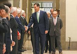 El Príncipe de Asturias a su llegada a la Academia de San Fernando de Madrid./ J. Lizón (Efe)