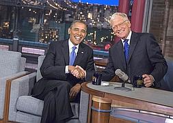 Barack Obama, junto a David Letterman. / Foto: Afp | Vídeo: Youtube