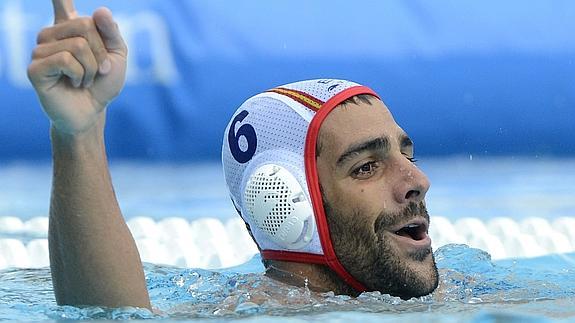 Marc Minguell Alférez celebra la victoria conseguida ante Alemania. 