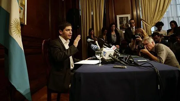 El ministro argentino Axel Kicillof, en Nueva York.