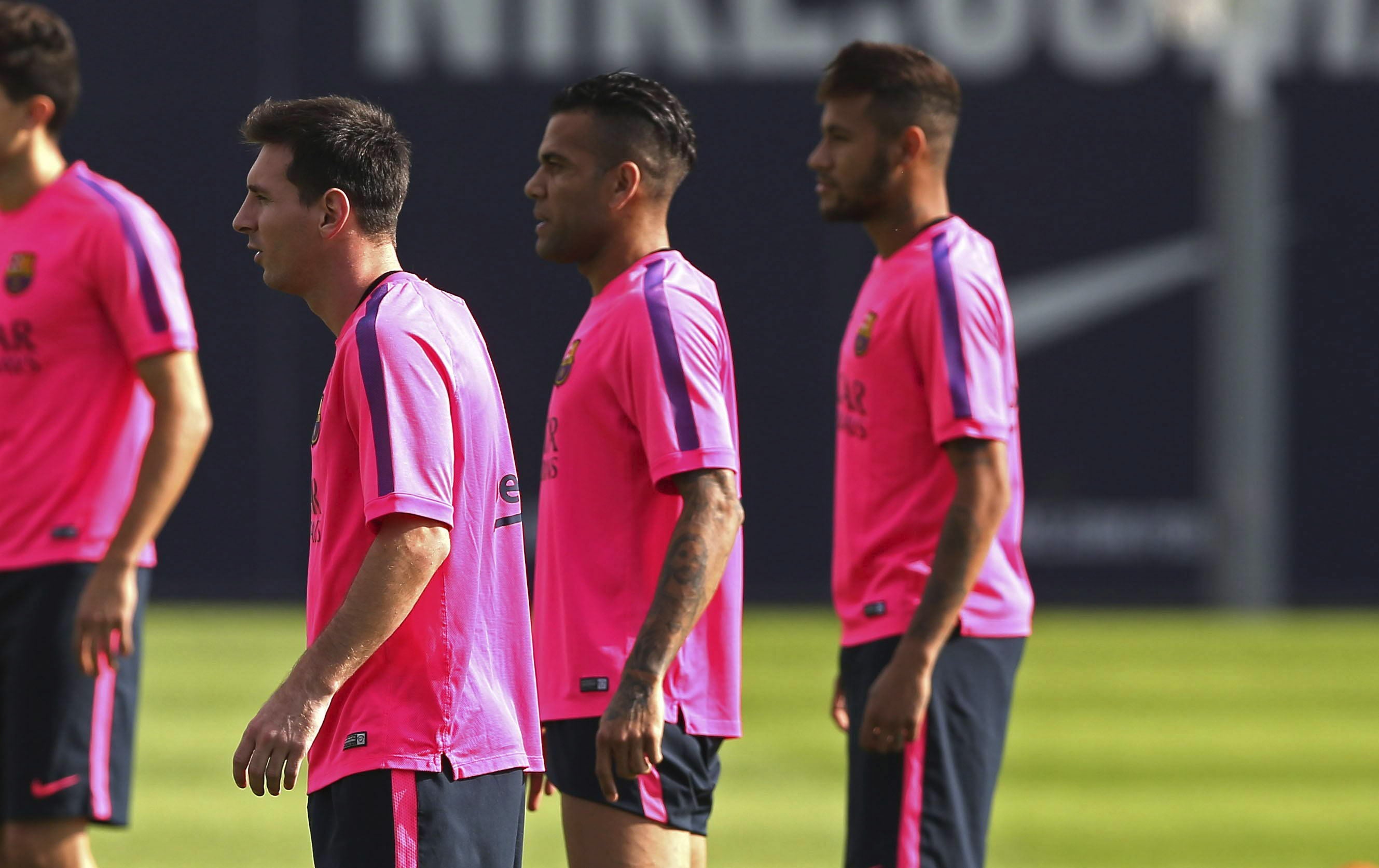 Messi, durante el entrenamiento del viernes. 