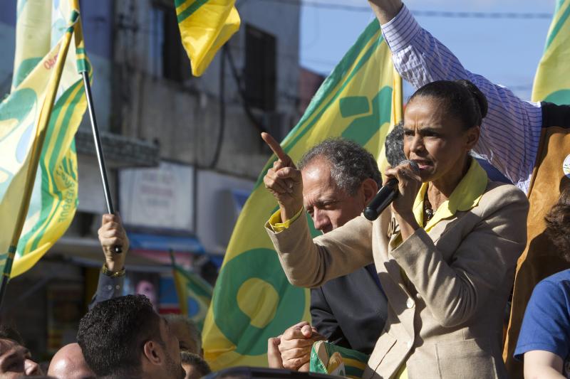 La candidata del Partido Socialista Brasileño (PSB) a la Presidencia de Brasil, Marina Silva. 