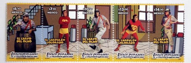 Sellos conmemorativos con algunos de sus tarjetas