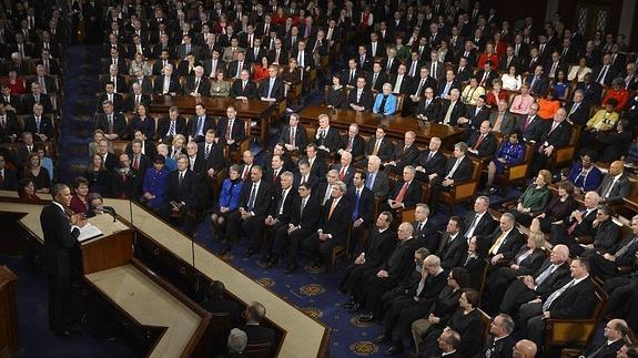 Obama se dirige al Congreso en su discurso del Estado de la Unión. 