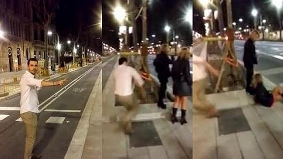 El hombre que pateó a una mujer en Barcelona queda en libertad con cargos