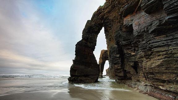 La célebre playa de Ribadeo. 