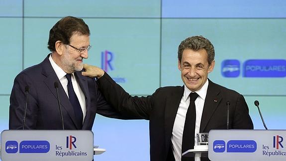 Mariano Rajoy y Nicolas Sarkozy. 