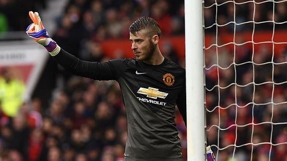 De Gea, en un partido con el Manchester United. 