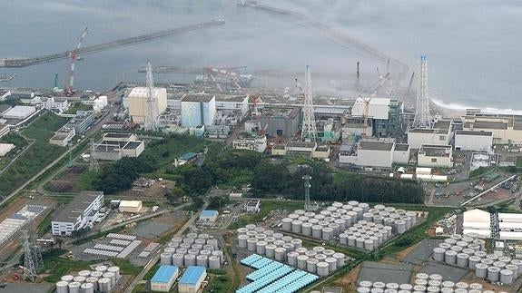 Vista aérea de la central nuclear de Fukushima. 