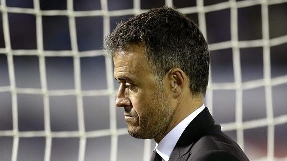 Luis Enrique, tras la goleada. 