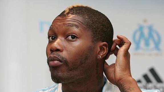 Djibril Cissé, en su etapa como delantero del Marsella. 