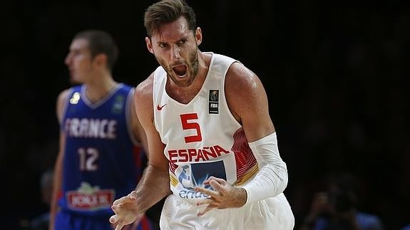 Rudy Fernández, durante un partido con España. 