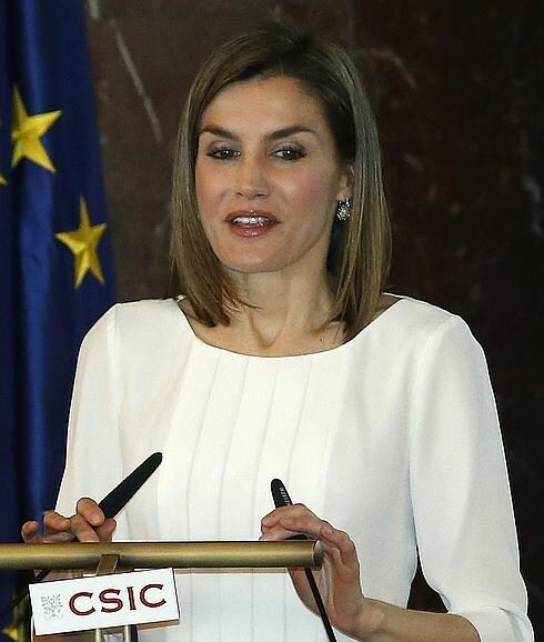 La reina Letizia, durante su intervención en el acto. 