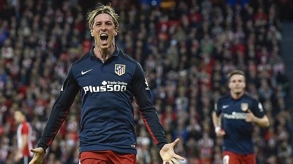 Torres celebrando un gol al Athletic