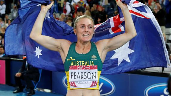 Sally Pearson celebra su victoria en los último Juegos Olímpicos. 