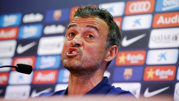 Luis Enrique, durante una rueda de prensa. 