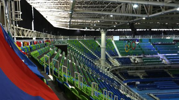 Vista del pabellón dispuesto para la natación en Río 2016. 