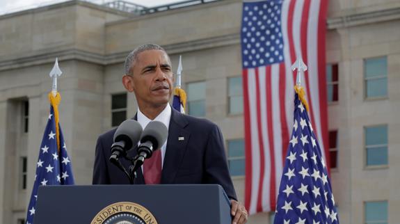 Barack Obama en su discurso de homenaje a las víctimas del 11-S.
