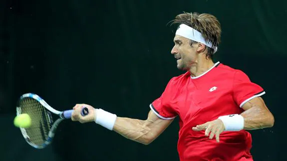 David Ferrer, durante el partido. 