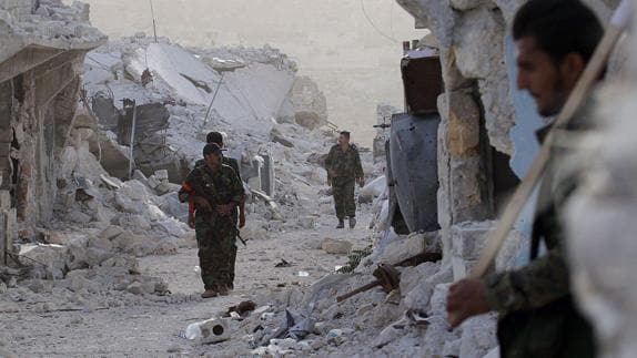 Calles de Alepo destruidas por los bombardeos.