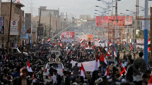 Manifestación de protesta en Saná