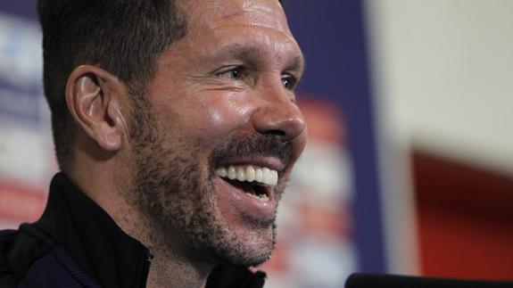 Simeone, en sala de prensa. 