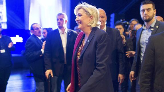 Marine Le Pen en el acto de apertura de campaña.