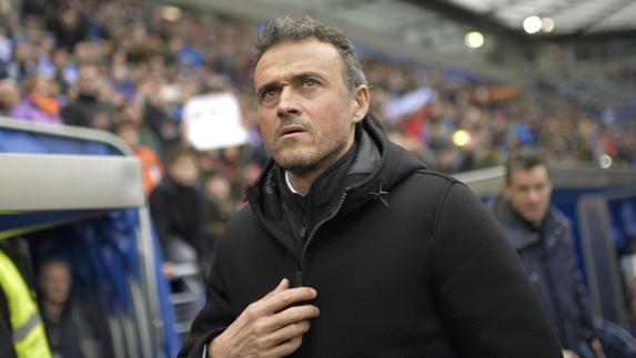 Luis Enrique, ante el Alavés. 