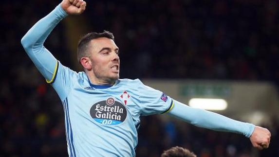 Iago Aspas celebra el gol que marcó de penalti y forzó la prórroga. 