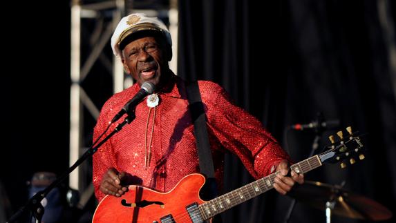 El compositor, guitarrista y cantante estadounidense Chuck Berry, en 2008.