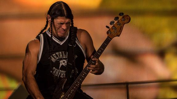 Robert Trujillo, durante una actuación con Metallica. 