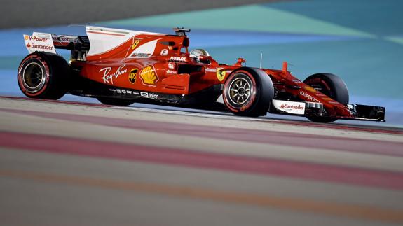 El piloto alemán Sebastian Vettel, de Ferrari.