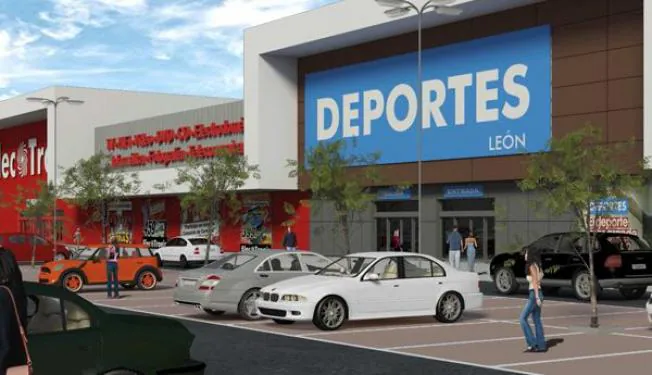 Imagen de la tienda Decathlon proyectada en León.