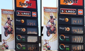Comparativa entre el precio de ayer de los combustibles y el de hoy, tras la aplicación del céntimo sanitario / Foto: ICAL | Vídeo: R. Ucero
