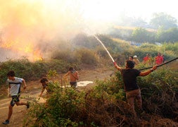 Declarado un incendio en una nave de embutidos en León