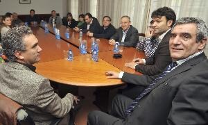 Villarrubia, en la reunión con alcaldes de la zona de Tordesillas. / Fran Jiménez