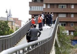La presidenta de la Diputación y del PP de León, Isabel Carrasco, resulta abatida en el puente sobre el río Bernesga, que une el paseo de la Condesa con el de Salamanca, en León. / Ical.