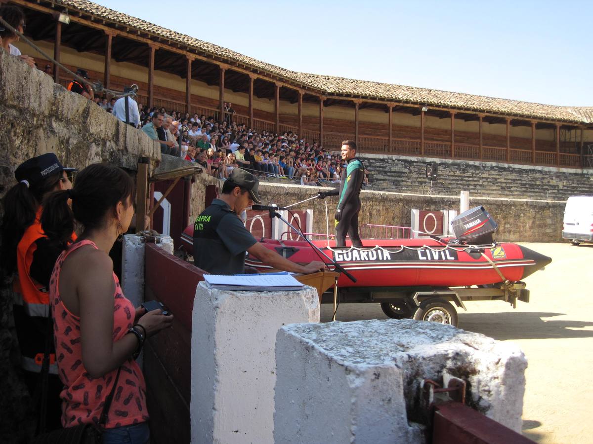 Demostración ante los escolares.