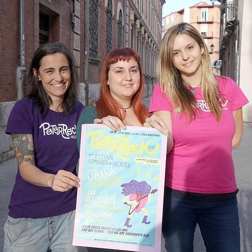 Bea, Marina y Lucía, promotoras del Potorrock.