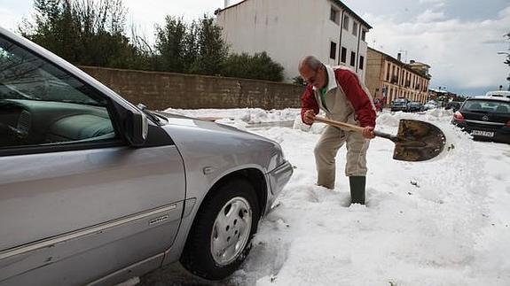 Fuerte granizada en Almazán 