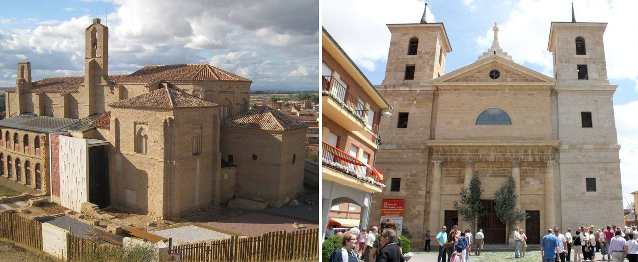 La iglesia de La Peregrina de Sahagún (i) y la de San Pedro en Valencia de Don Juan. 