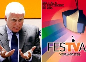 Paolo Vasile y el cartel del FESTVAL. 