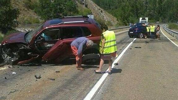 Estado de los vehículos tras el accidente.