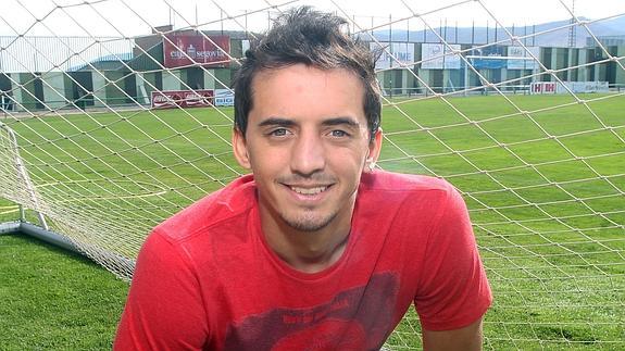 Facundo, durante la entrevista en el campo municipal de La Albuera. 