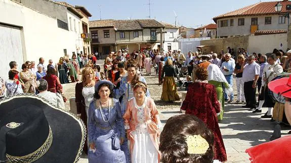 Momento en el que se recreó el saludo a los Duques de Lerma. 