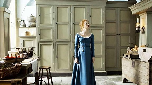 Jessica Chastain, en la cocina de la hacienda en la que transcurre la historia de 'Miss Julie'.