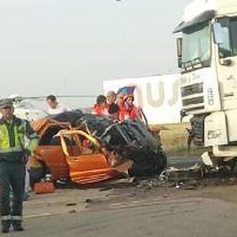 Imagen del grave accidente ocurrido en Riego de la Vega.