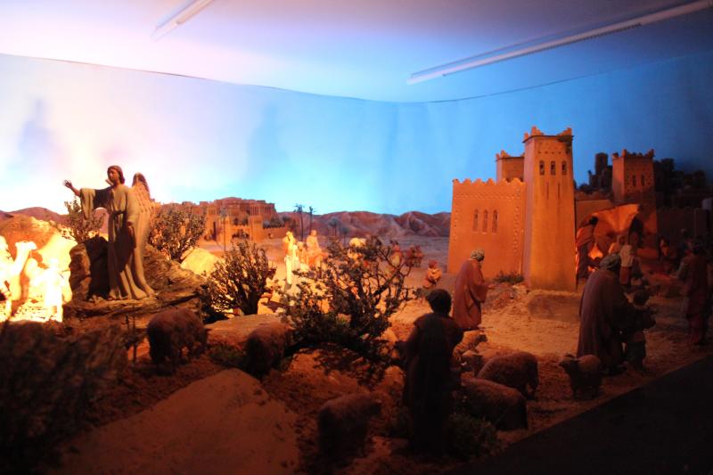 Escena del belén de luz y sonido de Viana de Cega.