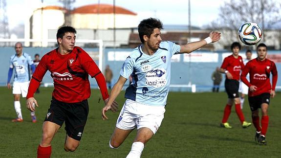 Dani Calleja, durante el partido ante el Mirandés B. 